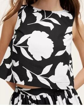 kate spade Black & White Floral Sleeveless Top